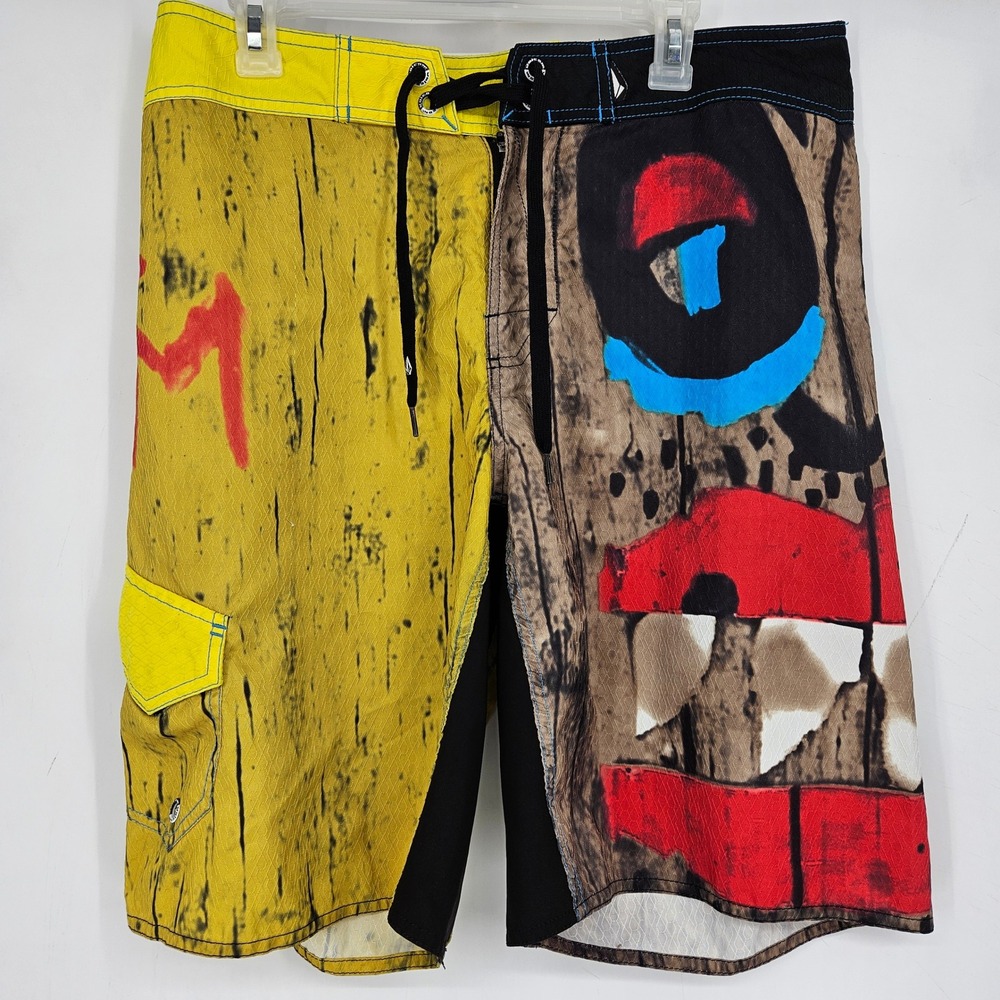 Vintage Volcom Board Shorts Mens 34 Swim Trunks Y2K Summer Beach